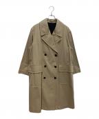 MARGARET HOWELLマーガレットハウエル）の古着「COTTON TWILL ダブルブレストコート」｜ベージュ