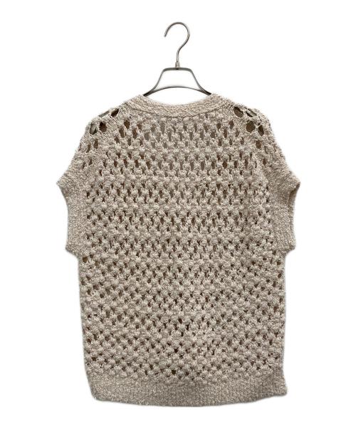 DRAWER（ドゥロワー）Drawer (ドゥロワー) ポップコーンショートスリーブカーディガン ライトピンク サイズ:Fの古着・服飾アイテム