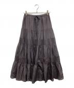 Plageプラージュ）の古着「Co/Si コットンシルクラインティアードスカート」｜グレー