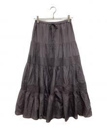 Plage（プラージュ）の古着「Co/Si コットンシルクラインティアードスカート」｜グレー