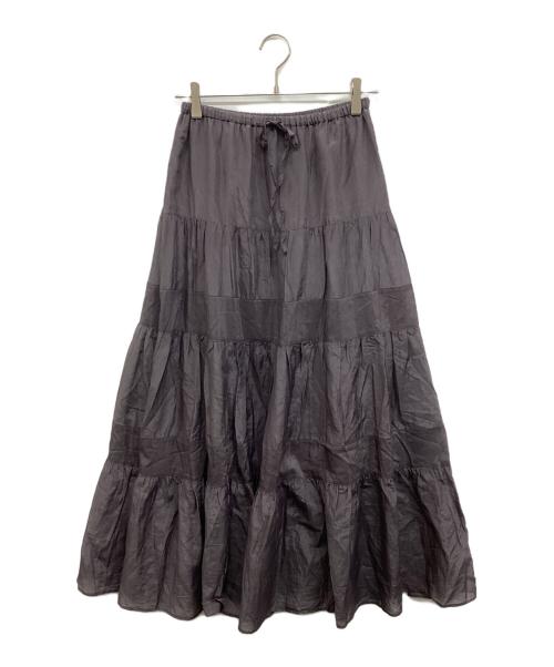 Plage（プラージュ）Plage (プラージュ) Co/Si コットンシルクラインティアードスカート グレー サイズ:36の古着・服飾アイテム