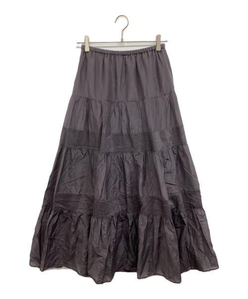 Plage（プラージュ）Plage (プラージュ) Co/Si コットンシルクラインティアードスカート グレー サイズ:36の古着・服飾アイテム