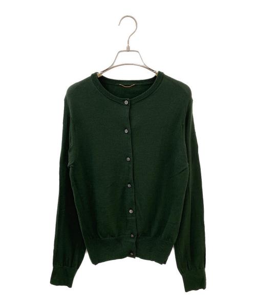 L'appartement（アパルトモン）L'appartement (アパルトモン) EX.FINEWOOL CREWNECK CARDIGAN グリーン サイズ:Freeの古着・服飾アイテム