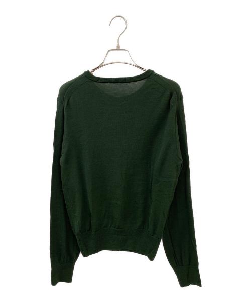 L'appartement（アパルトモン）L'appartement (アパルトモン) EX.FINEWOOL CREWNECK CARDIGAN グリーン サイズ:Freeの古着・服飾アイテム