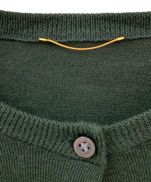 L'appartement（アパルトモン）L'appartement (アパルトモン) EX.FINEWOOL CREWNECK CARDIGAN グリーン サイズ:Freeの古着・服飾アイテム