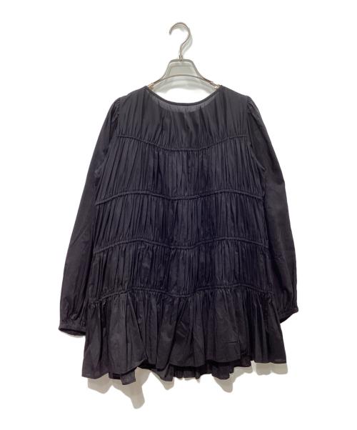 Plage（プラージュ）Plage (プラージュ) cotton/silk tiered ブラウス ブラック サイズ:Freeの古着・服飾アイテム