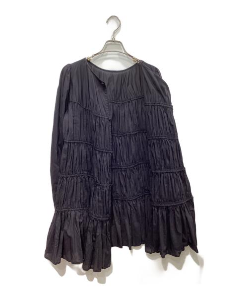 Plage（プラージュ）Plage (プラージュ) cotton/silk tiered ブラウス ブラック サイズ:Freeの古着・服飾アイテム