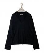 Con teコンテ）の古着「ディープVネック スキッパーニット」｜ブラック