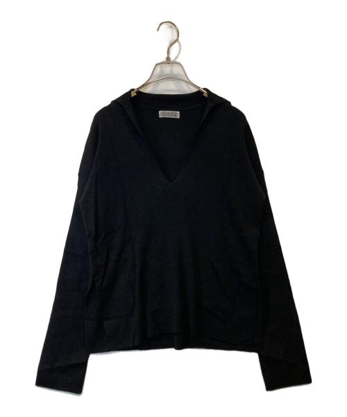 Con te（コンテ）Con te (コンテ) ディープVネック スキッパーニット ブラック サイズ:FREEの古着・服飾アイテム