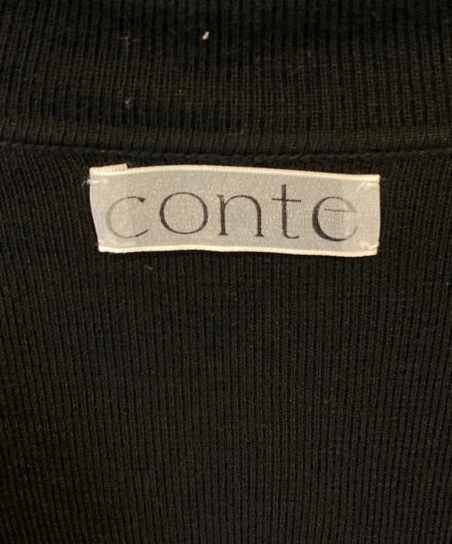 Con te（コンテ）Con te (コンテ) ディープVネック スキッパーニット ブラック サイズ:FREEの古着・服飾アイテム