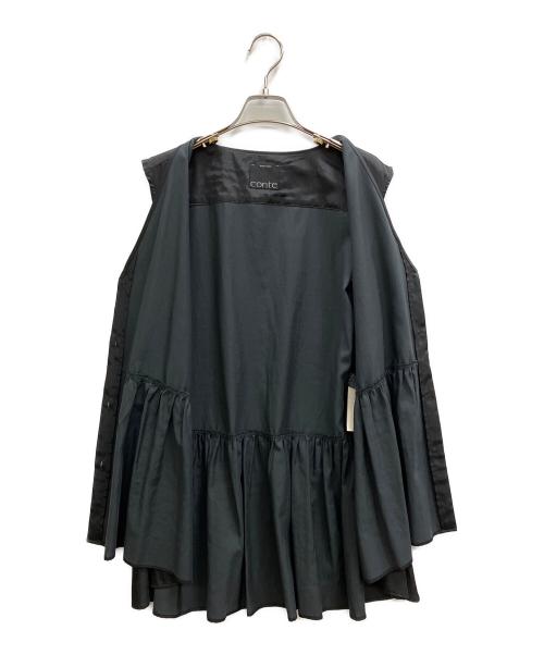 Conte（コンテ）conte (コンテ) サテンノースリーブブラウス ブラック サイズ:Freeの古着・服飾アイテム
