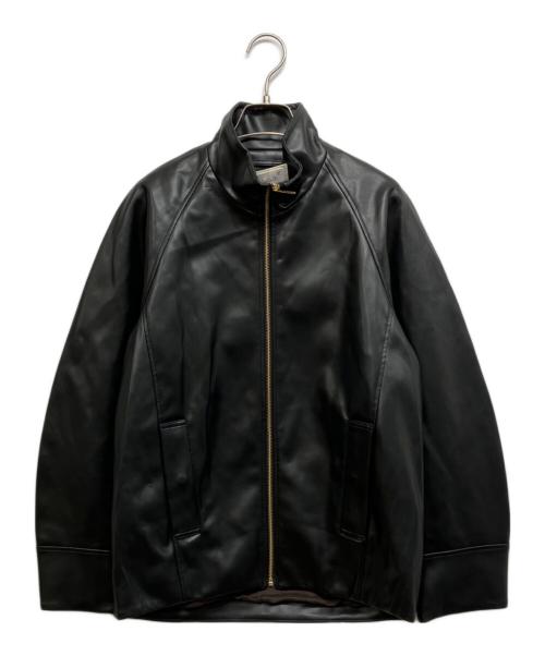 Noble（ノーブル）Noble (ノーブル) フェイクレザースタンドカラーコクーンブルゾン ブラック サイズ:36 未使用品の古着・服飾アイテム