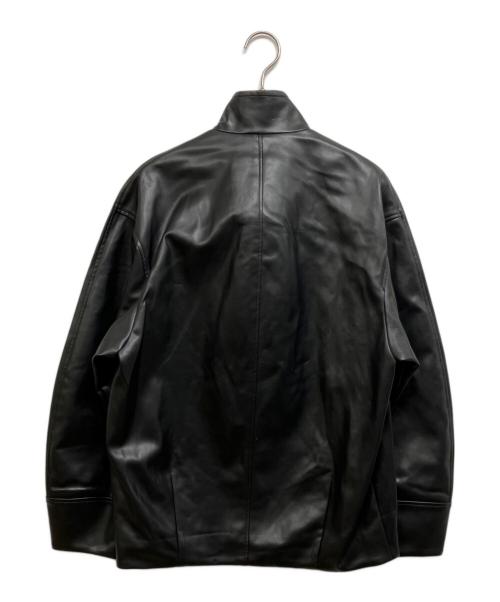Noble（ノーブル）Noble (ノーブル) フェイクレザースタンドカラーコクーンブルゾン ブラック サイズ:36 未使用品の古着・服飾アイテム