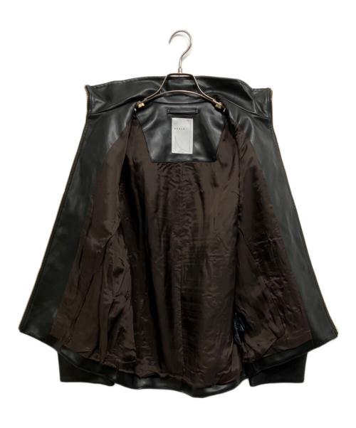 Noble（ノーブル）Noble (ノーブル) フェイクレザースタンドカラーコクーンブルゾン ブラック サイズ:36 未使用品の古着・服飾アイテム