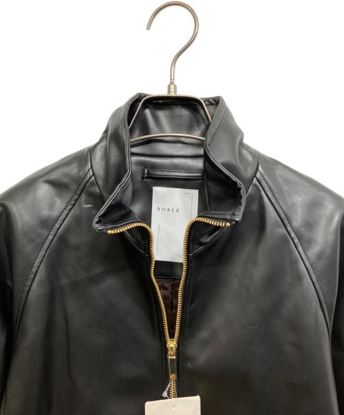 Noble（ノーブル）Noble (ノーブル) フェイクレザースタンドカラーコクーンブルゾン ブラック サイズ:36 未使用品の古着・服飾アイテム