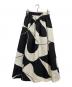 M・Fil（エムフィル）の古着「リーフタッチ プリント ロング スカート　242-12294」｜ブラック×ホワイト