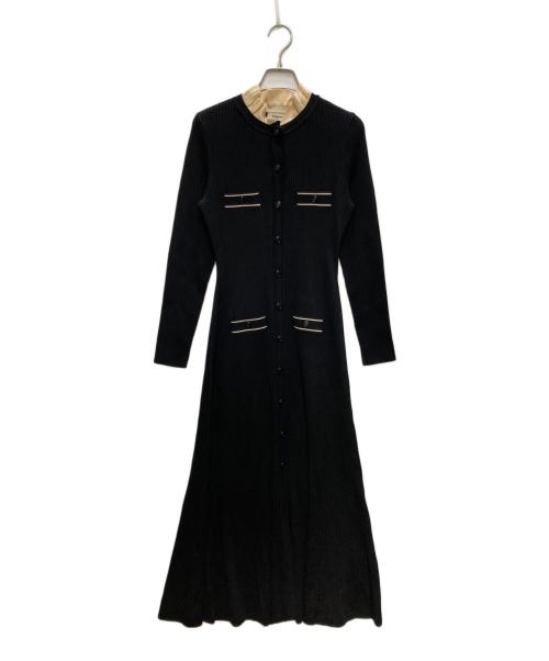 Sandro（サンドロ）Sandro (サンドロ) ニットマキシドレス ブラック サイズ:38 未使用品の古着・服飾アイテム