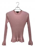 DRAWERドゥロワー）の古着「18Gペプラムリブクルーニット」｜ピンク