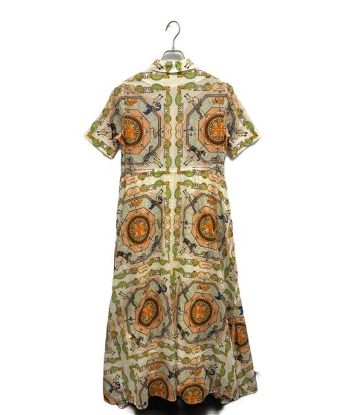 TORY BURCH（トリーバーチ）TORY BURCH (トリーバーチ) Printed Silk Shirtdress Orange Carousel アイボリー サイズ:Sの古着・服飾アイテム