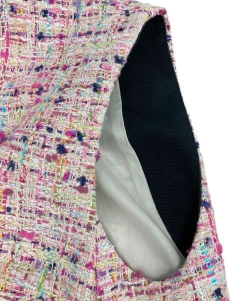 TOMORROW LAND collection（トゥモローランドコレクション）TOMORROW LAND collection (トゥモローランドコレクション) コロレファンシーツイード ジップアップジレ ピンク サイズ:36の古着・服飾アイテム