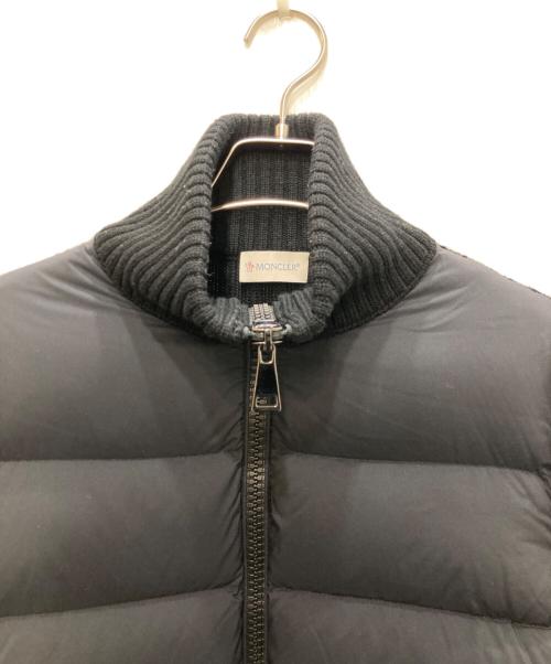 MONCLER（モンクレール）MONCLER (モンクレール) ダウン切替ニットジャケット ブラック サイズ:Mの古着・服飾アイテム
