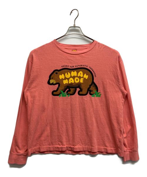 HUMAN MADE（ヒューマンメイド）HUMAN MADE (ヒューマンメイド) プリントカットソー ピンク サイズ:Lの古着・服飾アイテム