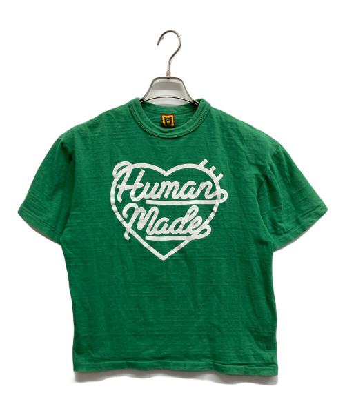 HUMAN MADE（ヒューマンメイド）HUMAN MADE (ヒューマンメイド) ハートロゴプリントTシャツ グリーン サイズ:Lの古着・服飾アイテム