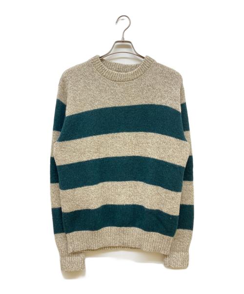 L.L.Bean（エルエルビーン）L.L.Bean (エルエルビーン) 70ｓウールボーダーニット ベージュ×グリーン サイズ:Mの古着・服飾アイテム