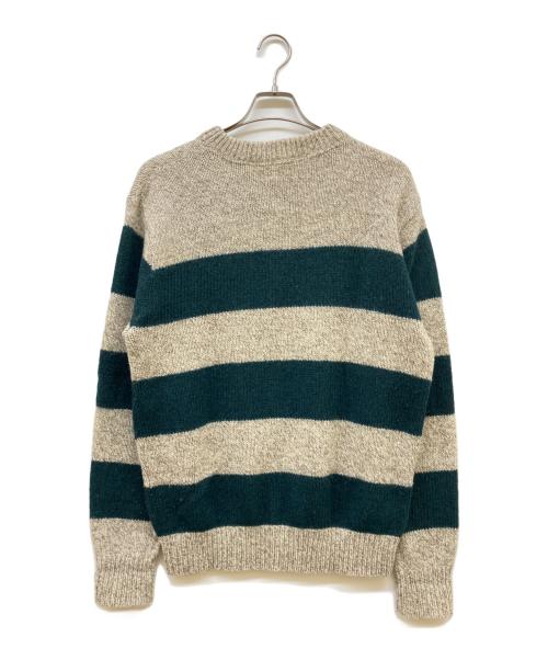L.L.Bean（エルエルビーン）L.L.Bean (エルエルビーン) 70ｓウールボーダーニット ベージュ×グリーン サイズ:Mの古着・服飾アイテム