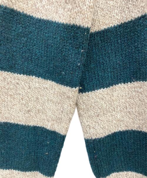 L.L.Bean（エルエルビーン）L.L.Bean (エルエルビーン) 70ｓウールボーダーニット ベージュ×グリーン サイズ:Mの古着・服飾アイテム