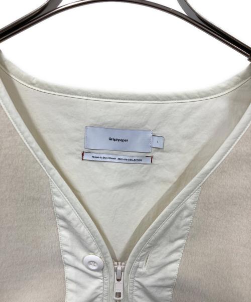 Graphpaper（グラフペーパー）Graphpaper (グラフペーパー) Wool Alpaca Boa Collarless Blouson アイボリー サイズ:1の古着・服飾アイテム