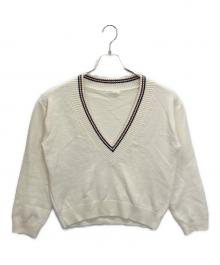 GALERIE VIE（ギャルリーヴィー）の古着「チルデンVネックニット」｜アイボリー