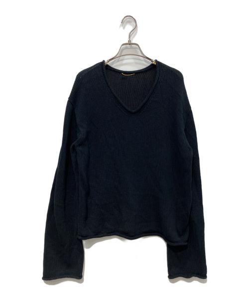 DEUXIEME CLASSE（ドゥーズィエム クラス）Deuxieme Classe (ドゥーズィエム クラス) Cotton 3G Vneck Knit ブラック サイズ:Freeの古着・服飾アイテム