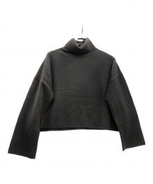 EVERYDAY I LIKE.（エヴリデイ アイ ライク）の古着「Neo Cropped タートルネック プルオーバー」｜チャコールグレー