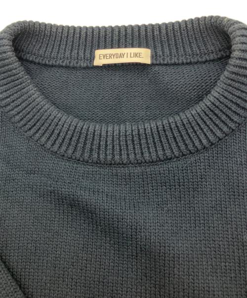 EVERYDAY I LIKE.（エヴリデイ アイ ライク）EVERYDAY I LIKE. (エヴリデイ アイ ライク) クルーネックニット ネイビー サイズ:Freeの古着・服飾アイテム