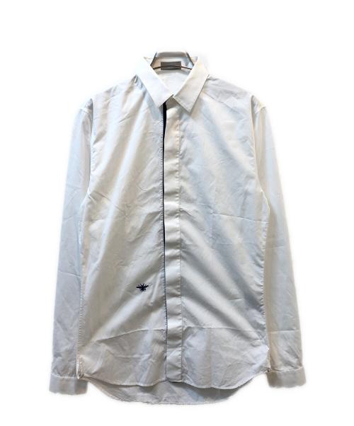 DIOR HOMME（ディオール オム）DIOR HOMME (ディオール オム) BEE刺繍長袖シャツ ホワイト サイズ:37の古着・服飾アイテム