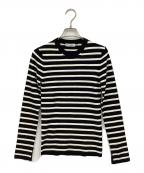MADISON BLUEマディソンブルー）の古着「ボーダーニット」｜ブラック×ホワイト