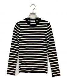 MADISON BLUE（マディソンブルー）の古着「ボーダーニット」｜ブラック×ホワイト