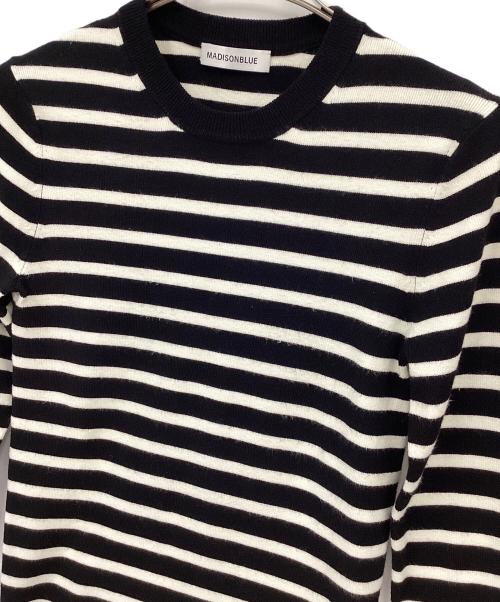 MADISON BLUE（マディソンブルー）MADISON BLUE (マディソンブルー) ボーダーニット ブラック×ホワイト サイズ:XSの古着・服飾アイテム