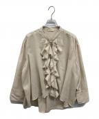 Curensologyカレンソロジー）の古着「ウールミックスボイルフリルブラウス」｜オフホワイト