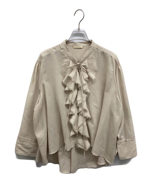 Curensology（カレンソロジー）Curensology (カレンソロジー) ウールミックスボイルフリルブラウス オフホワイト サイズ:Freeの古着・服飾アイテム