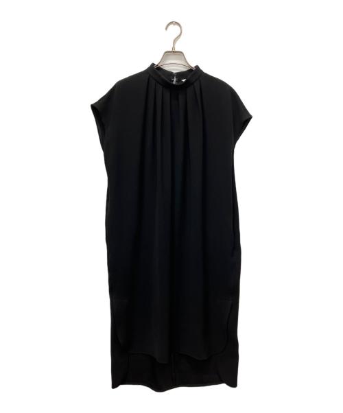 ENFOLD（エンフォルド）ENFOLD (エンフォルド) PEツイルストレッチフレンチタックワンピース ブラック サイズ:36の古着・服飾アイテム