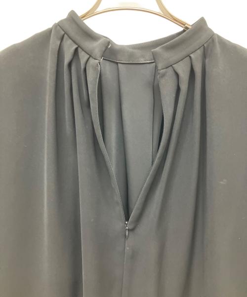 ENFOLD（エンフォルド）ENFOLD (エンフォルド) PEツイルストレッチフレンチタックワンピース ブラック サイズ:36の古着・服飾アイテム