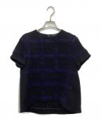 YOKO CHANヨーコチャン）の古着「ウールモヘア半袖ブラウス」｜ブラック