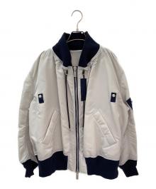 sacai（サカイ）の古着「MA-1×Melton Jacket」｜ネイビー×グレー