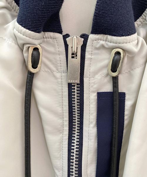 sacai（サカイ）sacai (サカイ) MA-1×Melton Jacket ネイビー×グレー サイズ:2の古着・服飾アイテム