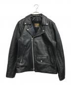 VANSONバンソン）の古着「レザーライダースジャケット」｜ブラック