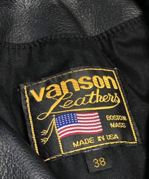 VANSON（バンソン）VANSON (バンソン) レザーライダースジャケット ブラック サイズ:38の古着・服飾アイテム