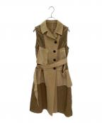 DRIES VAN NOTENドリスヴァンノッテン）の古着「キルティングロングベスト」｜ベージュ