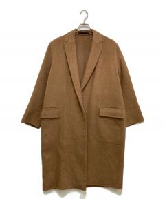 中古・古着通販】ETHOSENS (エトセンス) フラノロングコート ブラウン
